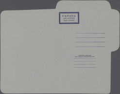 Canada - Ganzsachen: 1948 Unused And Unfolded Aerogram 10 Cents Dark Blue On Grey Paper, Form Proof, - 1953-.... Règne D'Elizabeth II