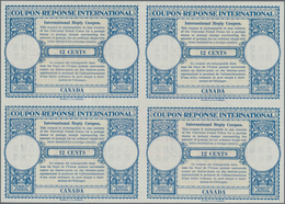 Canada - Ganzsachen: 1948. International Reply Coupon 12 Cents (London Type) In An Unused Block Of 4 - 1953-.... Regering Van Elizabeth II