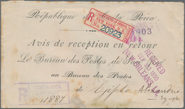 Costa Rica: 1890, Stationery Formular "Avis De Reception En Retour ... Republika De Costa Rica" (few - Costa Rica