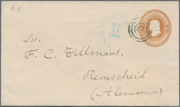 Costa Rica: 1903/07, Three Stationery Envelopes: 1903, 5 C Blue And 10 C Occre With Embossing "WATER - Costa Rica