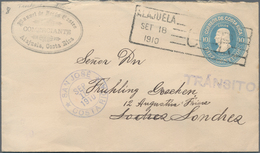Costa Rica: 1907, Stationery Envelope 10 C Light-blue (embossed Waterlo Bros. And Layton..) Sent Fro - Costa Rica