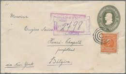 Costa Rica: 1911, Stationery Envelope 20 C Deep Olive (embossed American Bank Note) Sent Registered - Costa Rica