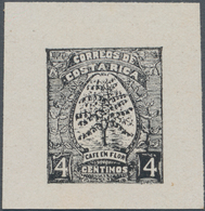 Costa Rica: 1923, PROOF In Black For The Stamp Impression Of 4c. 'Coffee Plant' On White Ungummed Pa - Costa Rica