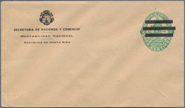Costa Rica: 1923/24, Two Envelopes: Statue Of Juan Mora Fernandez 2 C Green On Manila With Ioverprin - Costa Rica