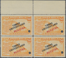 Costa Rica: 1941, National University Two Stamps In Unissued Colours With 5c. Carmine And 50c. Yello - Costa Rica