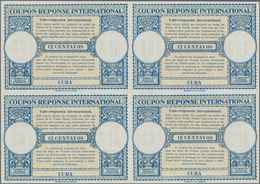 Cuba: 1951, November. International Reply Coupon 12 Centavos (London Type) In An Unused Block Of 4. - Altri & Non Classificati