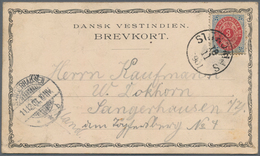 Dänisch-Westindien: 1896, 3 C Blue/red Perf. 12 3/4 With Inverted Frame On Picture Card "Goverment H - Denmark (West Indies)