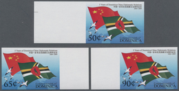 Dominica: 2009, 5 Years Of Dominica-China Diplomatic Relations Complete Set Of Three, $1 Sheetlet Of - Dominique (1978-...)