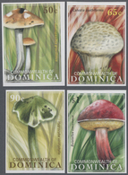 Dominica: 2009, Mushrooms Complete Set Of Four And The Sheetlet With Further Six Stamps All IMPERFOR - Dominique (1978-...)