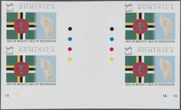 Dominica: 2010, Definitive 'Isle Of Beauty, Isle Of Splendour' $3 Showing Map And Flag In An IMPERFO - Dominique (1978-...)