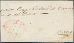 Ecuador: 1840's-50's Ca.: Five Covers From YBARRA To Quito With Four Different Ybarra Handstamps In - Equateur