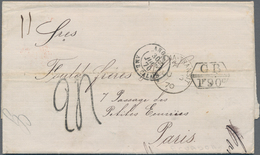 Ecuador: 1870 Entire From Guayaquil To Paris Via Panama, London And Calais, Bearing "GUAYAQUIL/MY 26 - Ecuador