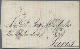 Ecuador: 1871 Folded Letter From Guayaquil To Paris Via Panama, London And Calais, With '25. Sep. 71 - Equateur