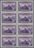 Ecuador: 1942, 400 Years Discovery Of Amazon 1s. Violet (City Of Guayaquil) With Punch Holes And Red - Equateur