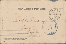 Fiji-Inseln: 1907 Picture Postcard Used Unfranked From Auckland To Suva, With Auckland 12 June 1907 - Fidji (...-1970)