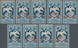 Französisch-Äquatorialafrika: 1945, Revaluation Overprints, Nine Overprint Proofs On 1941 10c. Grey- - Lettres & Documents