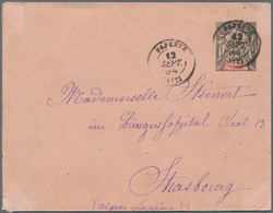 Französisch-Ozeanien: 1894, 25 C Black/red On Rose, Two Postal Stationery Envelopes In Different Siz - Autres & Non Classés