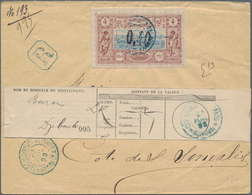 Französische Somaliküste: 1899, 0.40 Fr./4 C. Canc. Blue "DJIBOUTI 27 JUIL 99" On Registered Local C - Brieven En Documenten