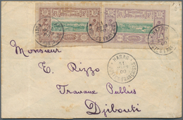 Französische Somaliküste: 1900, Used In Ethiopia, Views Of Djibouti 10c. Brown/green And 15c. Violet - Storia Postale