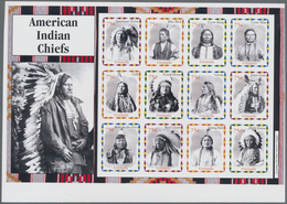 Grenada: 2004, American Indian Chiefs Complete Set Of Twelve In An IMPERFORATE Sheetlet With Margins - Grenade (...-1974)