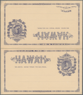 Hawaii - Ganzsachen: 1883, Paid Reply Postal Card 'Queen Liliuokalani' 1c.+1c. Purple On Buff Paper - Hawai