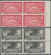 Italienisch-Tripolitanien: 1933, Airmails Zeppelin, 3l.-20l., Complete Set Of Four Values In Margina - Tripolitaine
