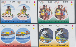 Jamaica: 2004, Summer Olympics Athens Complete Set Of Four (hurdles, Running, Swimming, Badminton An - Jamaica (1962-...)