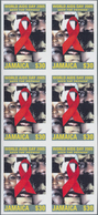 Jamaica: 2005, World AIDS Day $30 In An IMPERFORATE Block Of Six, Mint Never Hinged And Scarce - Jamaica (1962-...)