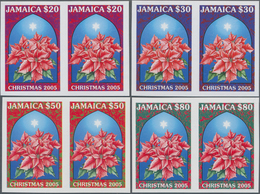 Jamaica: 2005, Christmas 'Poinsettia Plant' (Euphorbia Pulcherrima) Complete Set Of Four In Horizont - Jamaique (1962-...)