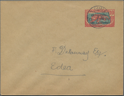 Kamerun: 1916, French Occupation, CTO-used Postal Stationery Envelope Of Middle-Congo With Black Sur - Camerun (1960-...)