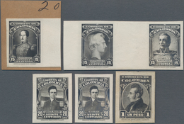 Kolumbien: 1940 (ca.), Unusual Group With Six Photgraphic PROOFS Incl. 15c. 'Santander' (3, Two In N - Colombie