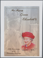 Lesotho: 2004, 50th Anniversary Of The Coronation Ceremeny Of QEII Complete Set Of Three In An IMPER - Lesotho (1966-...)