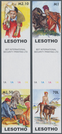Lesotho: 2006. Complete Set "Shepherd Boys" In 2 Vertical Gutter Pairs Showing "Ride On A Calf", "Fe - Lesotho (1966-...)