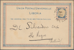 Liberia: 1891, Commercially Used Postal Stationery Card With Head Of President Hilary Johnson (offic - Liberia