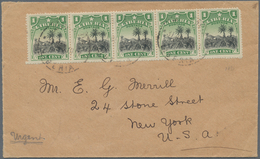 Liberia: 1913 (31.12.), Definitve Issue 1c. COFFEE PLANTATION (Coffee Arabica) Horizontal Strip Of F - Liberia