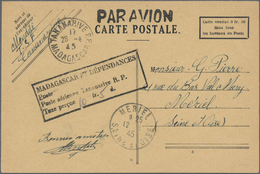 Madagaskar: 1945, Cash Paid Form Card From Tananarive To Mériel, No Message On Reverse. - Madagascar (1960-...)