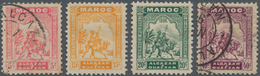 Marokko: LOCALS: ALCAZAR A OUAZZAN, 1896, Four Values Used Resp. Unused No Gum (Yvert 2, 4/6). - Ongebruikt