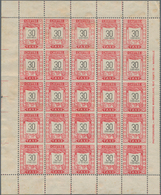 Marokko: LOCALS: MAGAZAN A MARAKECH, 1899, 30c. Postage Dues, Pane Of 25 Showing Missing Horizontal - Nuevos