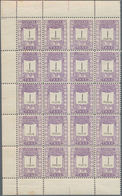 Marokko: LOCALS: MAGAZAN A MARAKECH, 1899, 1p. Postage Dues, Marginal Block Of 20 Showing Multiple V - Nuevos