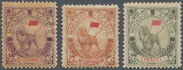 Marokko: LOCALS: MOGADOR A AGADIR, 1899, 25c., 40c. And 1p., Three Values Mint Original Gum With Hin - Unused Stamps