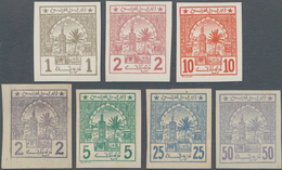 Marokko - Scherifische Post: 1912/1913, Definitives "Aissaouas Mosque", Seven Imperforate Values: 1c - Marokko (1956-...)