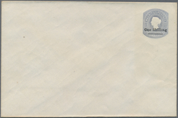 Mauritius: 1877, Stat. Envelope QV 1s.8d. Milky-blue Surch. 'One Shilling' On Thick Linen Paper With - Mauritius (...-1967)