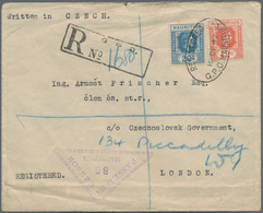 Mauritius: 1942, 12 C Salmon And 20 C Blue KGVI., Tied By Oval Dater REGISTERED / G.P.O.MAURITIUS, 1 - Mauritius (...-1967)