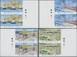 Mauritius: 2002, 10th Anniversary Of The Republic Complete Set Of Four In Vertical IMPERFORATE Pairs - Mauritius (...-1967)