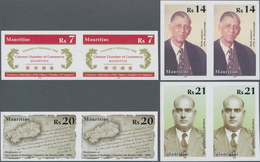 Mauritius: 2009, Anniversaries And Events Complete Set Of Four In Horizontal IMPERFORATE Pairs, Mint - Mauricio (...-1967)