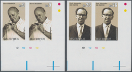 Mauritius: 2013, Personalities Complete Set Of Two In Horizontal IMPERFORATE Pairs From Lower Right - Mauritius (...-1967)