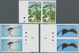 Mauritius: 2014, Natural Reserve Complete Set Of Three (Dragon Fly, Flying Fox And Jatropha) In Hori - Mauricio (...-1967)