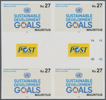 Mauritius: 2016, UN Office Mauritius 'Sustainable Development Goals' 27r. In An IMPERFORATE Gutter B - Mauritius (...-1967)