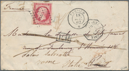 Mexiko: 1862 Cover Sent From Tampico To Paris, And Re-directed To Italy, Franked By French 1853-61 N - Messico