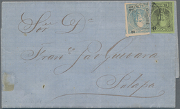 Mexiko: 1871, Letter With Content From Santa Cruz To Palapa, Revalued Franking Minimally Blemished - México